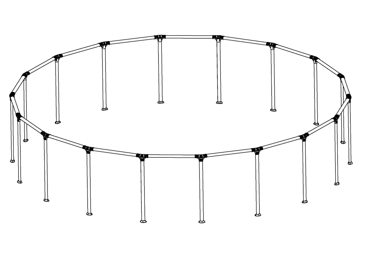 18' x 48" Above Ground Round Pool Frame Set Replacement, Charcoal Gray