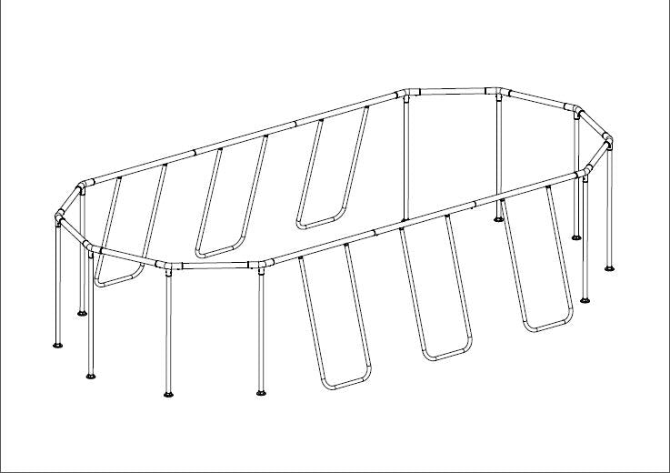 Platinum Series Power Steel 22' x 12' x 48" Oval Above Ground Pool Fra