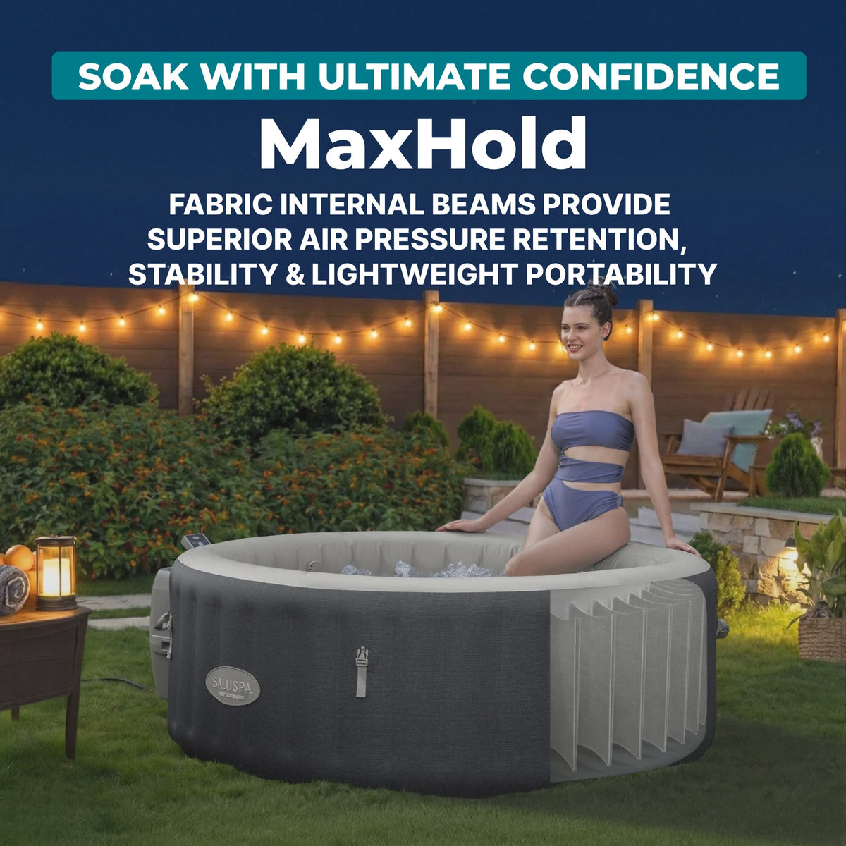 SaluSpa Hot Springs Energy-Efficient AirJet 2-4 Person Inflatable Hot