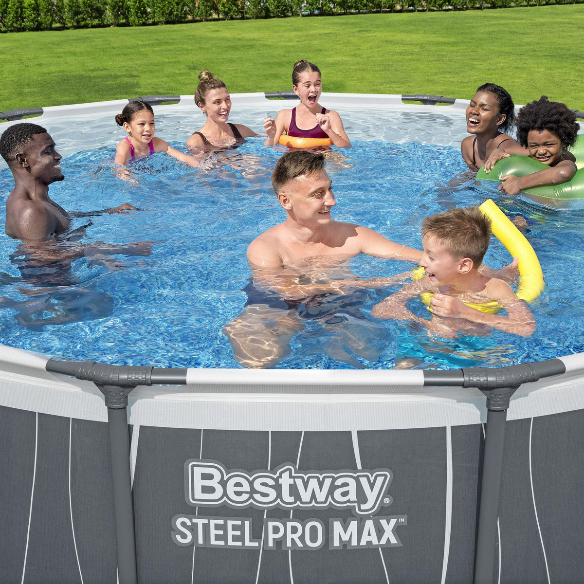 Bestway Steel Pro MAX 15' x 42" Round Above Ground Pool Set with LED L