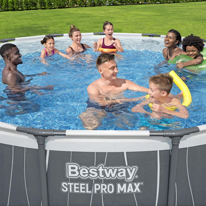 Bestway Steel Pro MAX 15' x 42" Round Above Ground Pool Set with LED L