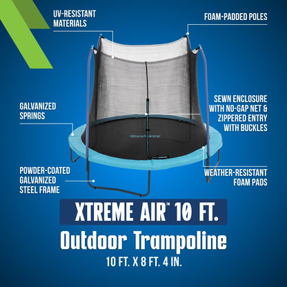 Bestway Xtreme Air 10 ft Outdoor Trampoline for Kids & Adults, No-Gap