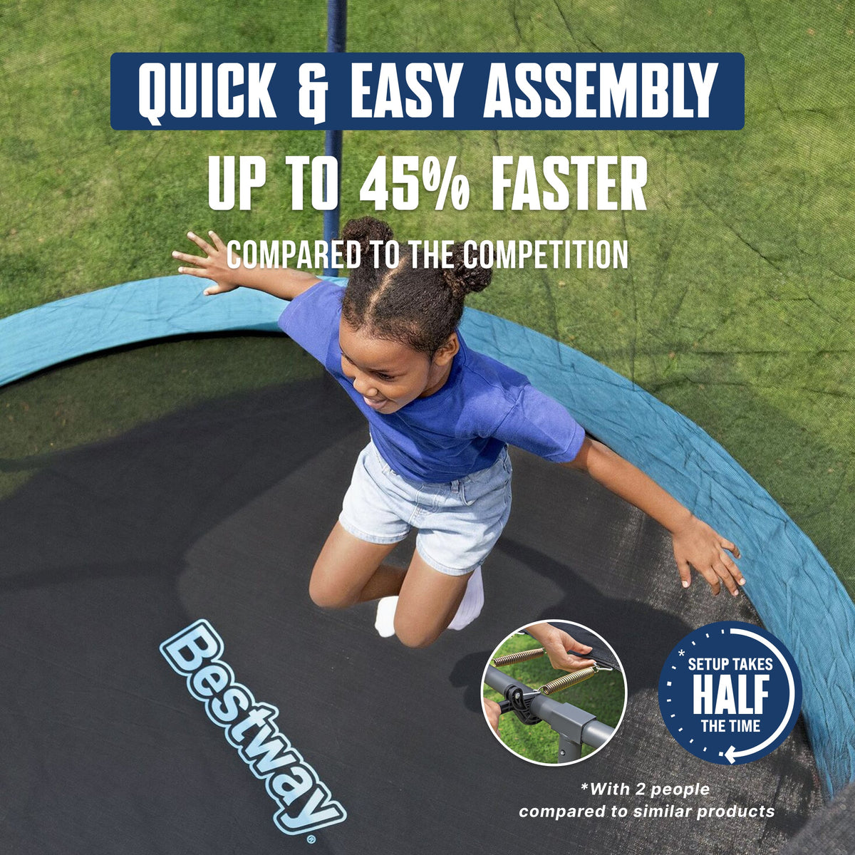 Bestway Xtreme Air 10 ft Outdoor Trampoline for Kids & Adults, No-Gap
