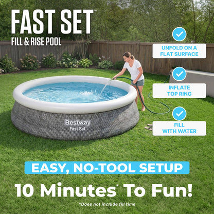 Bestway Fast Set 12’ x 30” Inflatable Round Soft Sided Above Ground Po