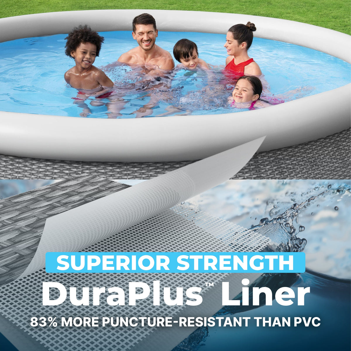 Bestway Fast Set 12’ x 30” Inflatable Round Soft Sided Above Ground Po