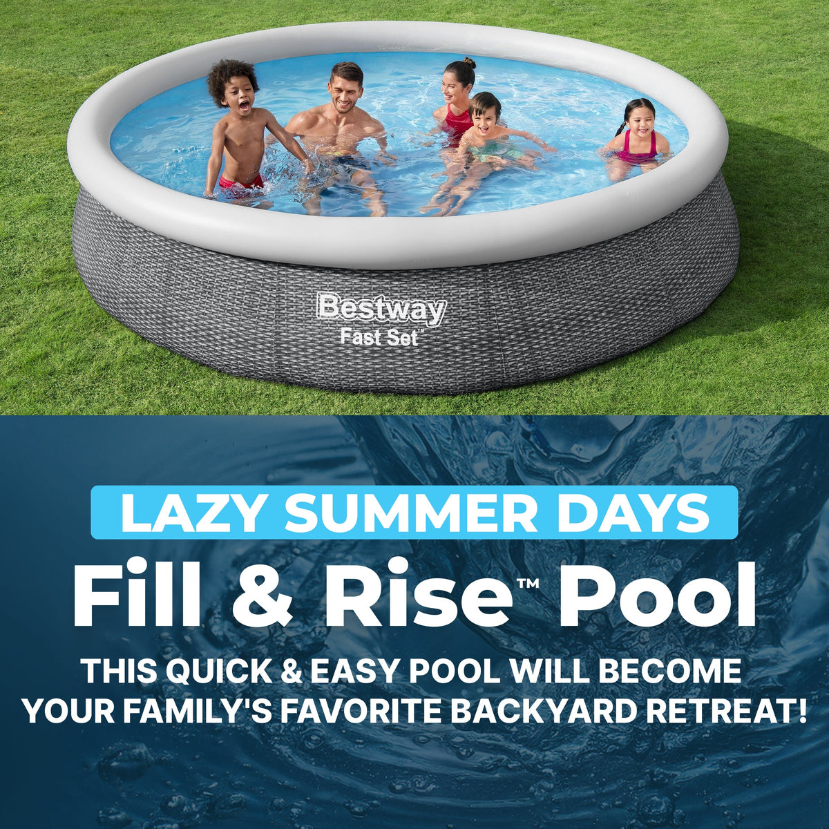 Bestway Fast Set 12’ x 30” Inflatable Round Soft Sided Above Ground Po