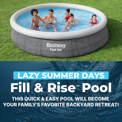 Bestway Fast Set 12’ x 30” Inflatable Round Soft Sided Above Ground Po