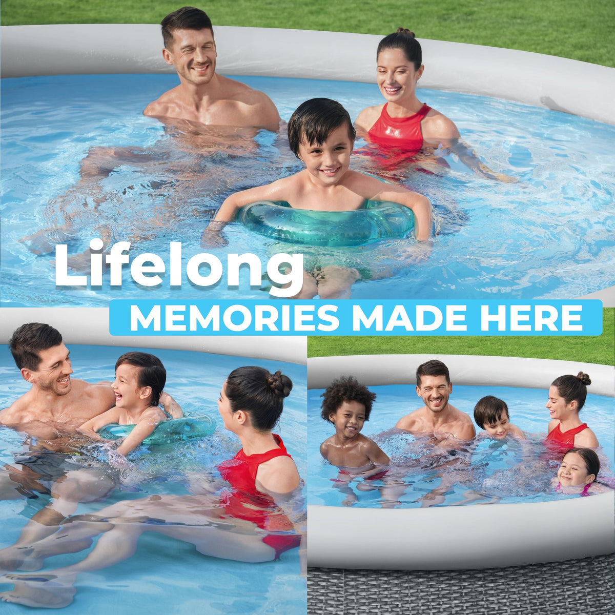 Bestway Fast Set 12’ x 30” Inflatable Round Soft Sided Above Ground Po