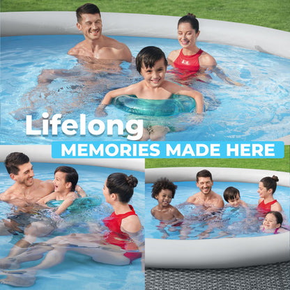 Bestway Fast Set 12’ x 30” Inflatable Round Soft Sided Above Ground Po