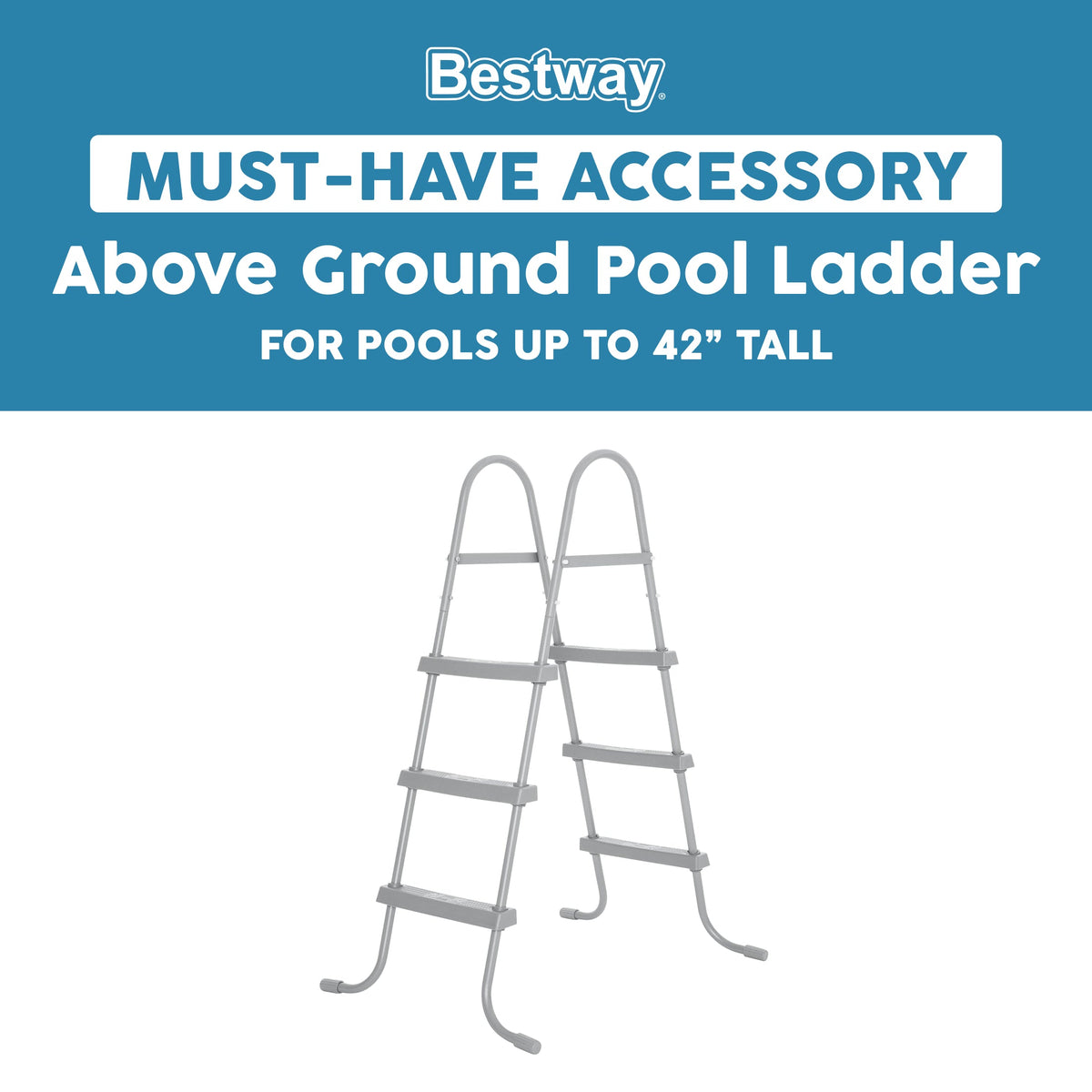 Bestway Above Ground Pool 42" Ladder Replacement, Gray