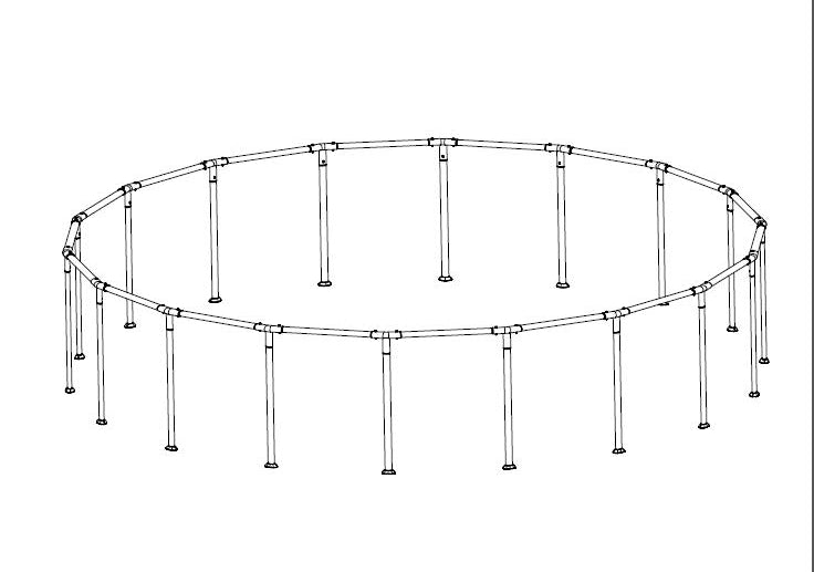 18' x 48" Above Ground Round Pool Frame Set Replacement, Brown (Footin