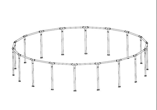 18' x 48" Above Ground Round Pool Frame Set Replacement, Brown (Footin