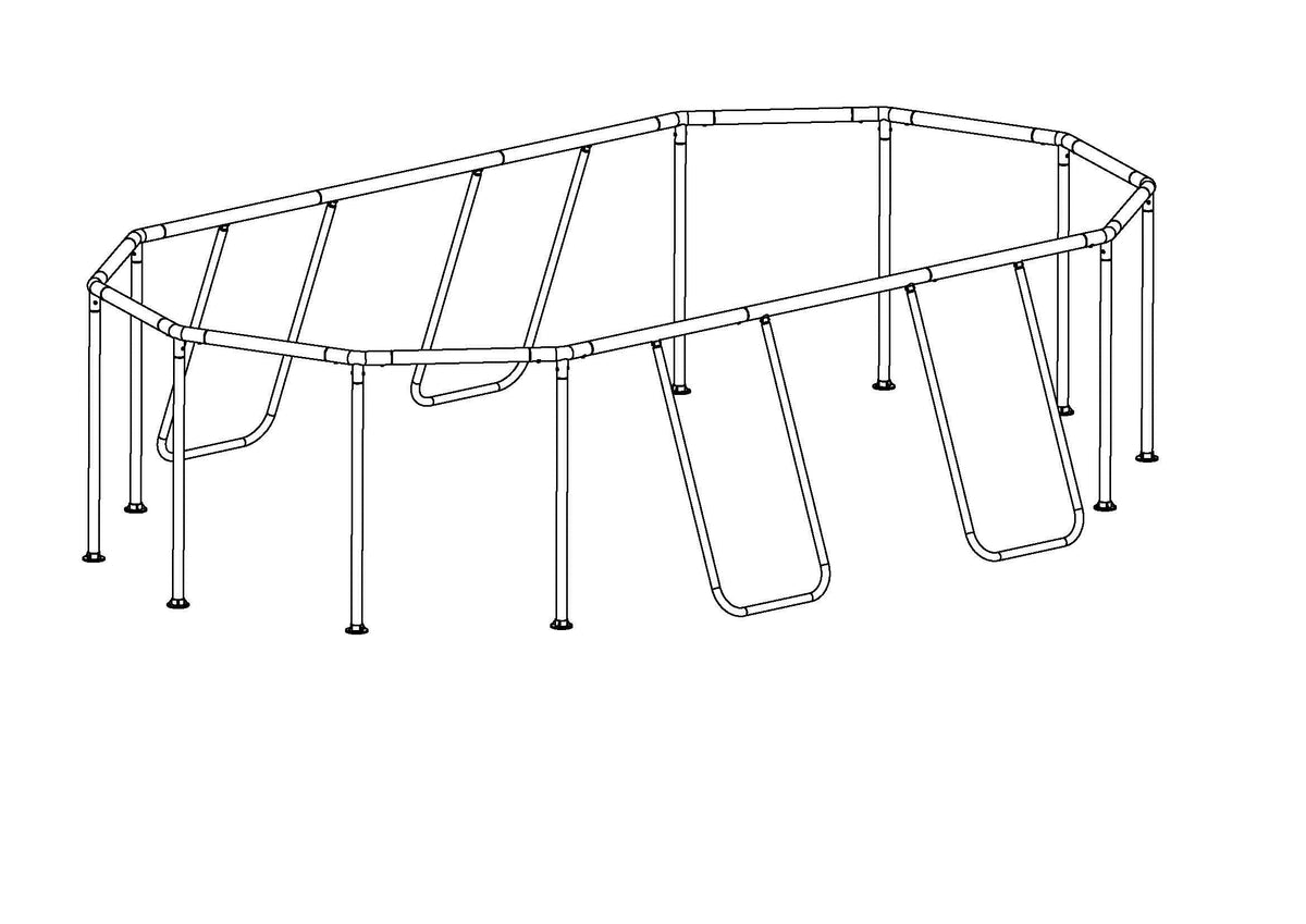 Coleman Power Steel 16' x 10' x 48" Oval Above Ground Pool Frame Set R