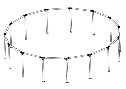 Steel Pro MAX 15' x 48" Above Ground Round Pool Frame Set Replacement,