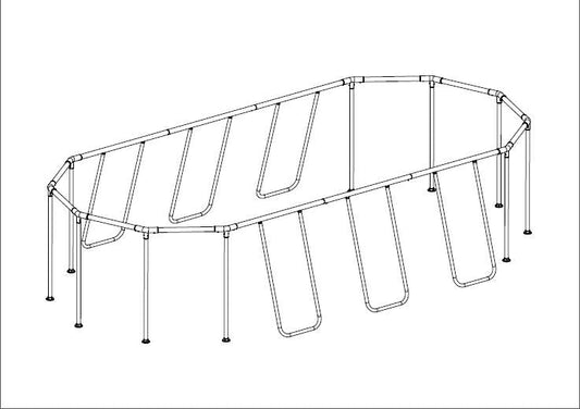 Platinum Series Power Steel 22' x 12' x 48" Oval Above Ground Pool Fra